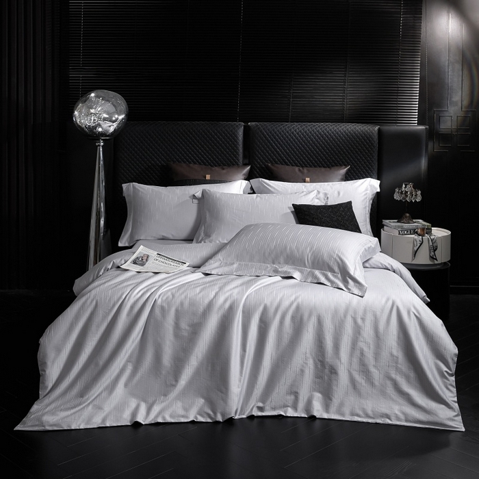 91家纺网 家纺一手货源 找家纺 舒慕家纺 2025新款亲肤舒适高端100S长绒棉纯棉银丝提花四件套 简一099