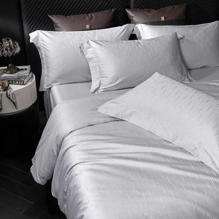 91家纺网 家纺一手货源 找家纺 舒慕家纺 2025新款亲肤舒适高端100S长绒棉纯棉银丝提花四件套 简一099