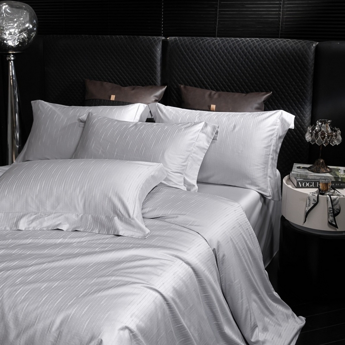 91家纺网 家纺一手货源 找家纺 舒慕家纺 2025新款亲肤舒适高端100S长绒棉纯棉银丝提花四件套 简一099