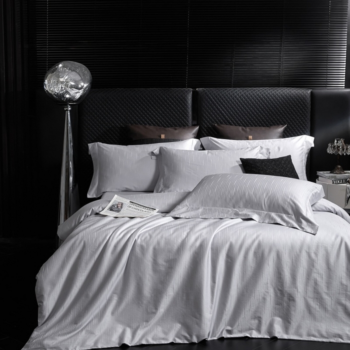 91家纺网 家纺一手货源 找家纺 舒慕家纺 2025新款亲肤舒适高端100S长绒棉纯棉银丝提花四件套 简一099