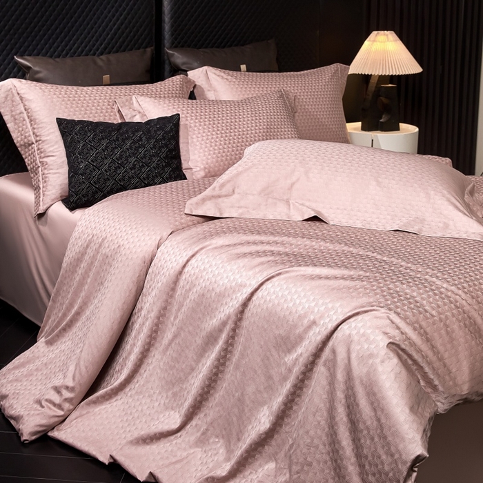 舒慕家纺 2025新款亲肤舒适高端100S长绒棉纯棉银丝提花四件套 镜莱105