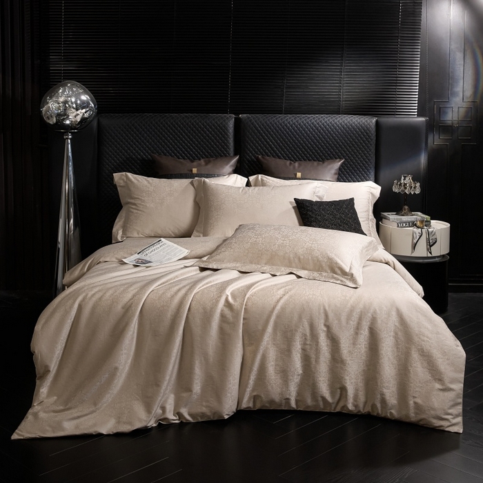 91家纺网 家纺一手货源 找家纺 舒慕家纺 2025新款亲肤舒适高端100S长绒棉纯棉银丝提花四件套 罗浮宫079