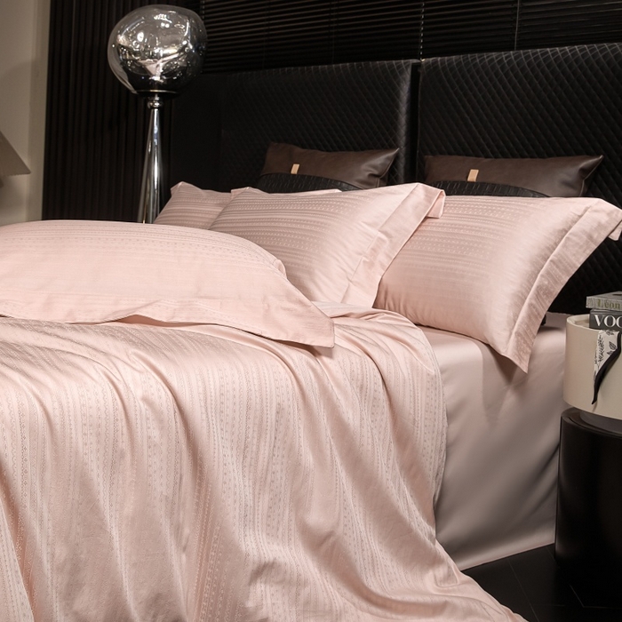 91家纺网 家纺一手货源 找家纺 舒慕家纺 2025新款亲肤舒适高端100S长绒棉纯棉银丝提花四件套 若初016