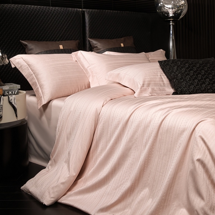 91家纺网 家纺一手货源 找家纺 舒慕家纺 2025新款亲肤舒适高端100S长绒棉纯棉银丝提花四件套 若初016