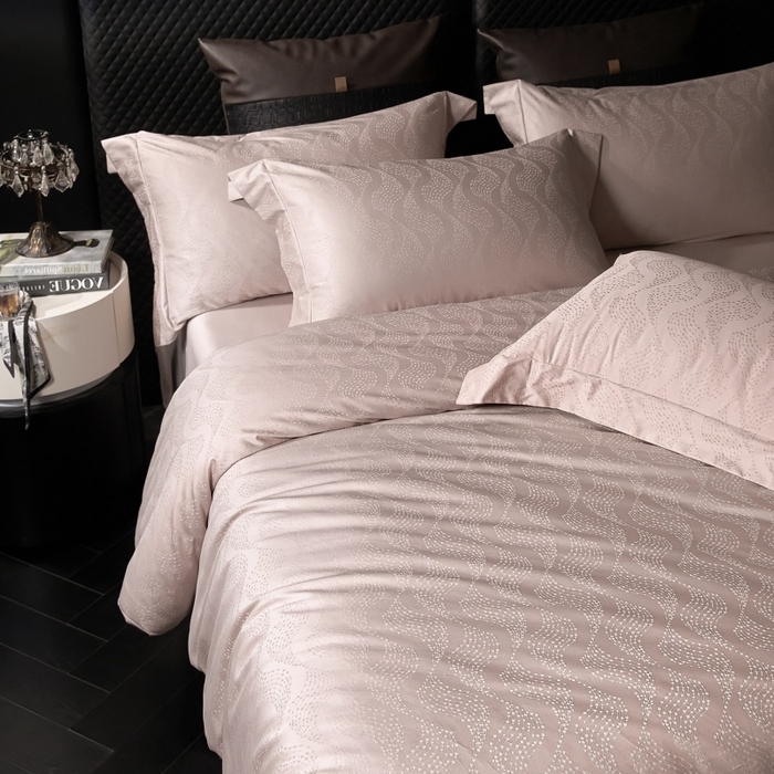 91家纺网 家纺一手货源 找家纺 舒慕家纺 2025新款亲肤舒适高端100S长绒棉纯棉银丝提花四件套 星芒107