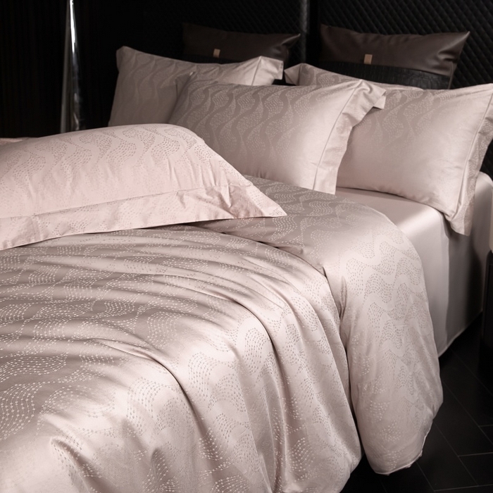 91家纺网 家纺一手货源 找家纺 舒慕家纺 2025新款亲肤舒适高端100S长绒棉纯棉银丝提花四件套 星芒107