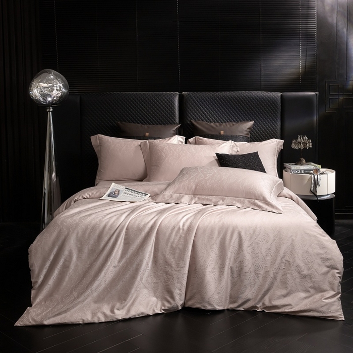 91家纺网 家纺一手货源 找家纺 舒慕家纺 2025新款亲肤舒适高端100S长绒棉纯棉银丝提花四件套 星芒107