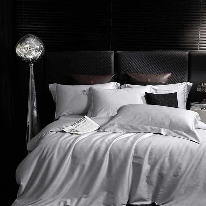 91家纺网 家纺一手货源 找家纺 舒慕家纺 2025新款亲肤舒适高端100S长绒棉纯棉银丝提花四件套 以沫092