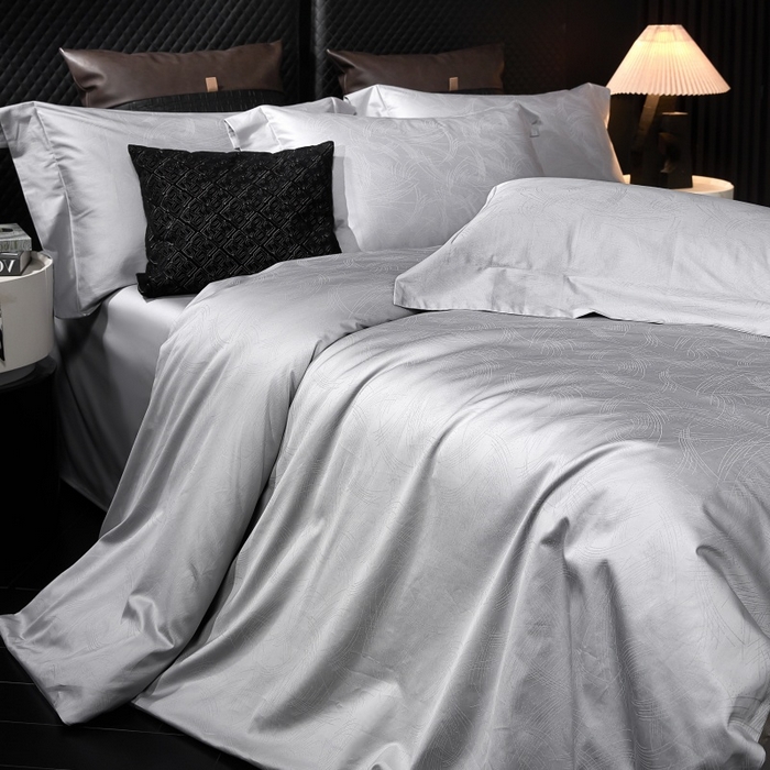 舒慕家纺 2025新款亲肤舒适高端100S长绒棉纯棉银丝提花四件套 以沫092