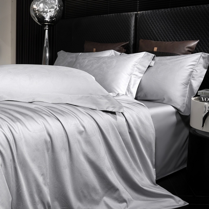 91家纺网 家纺一手货源 找家纺 舒慕家纺 2025新款亲肤舒适高端100S长绒棉纯棉银丝提花四件套 以沫092