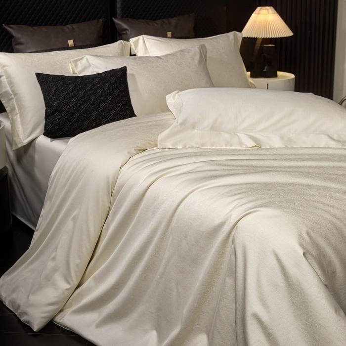 舒慕家纺 2025新款亲肤舒适高端100S长绒棉纯棉银丝提花四件套 艺术之韵034