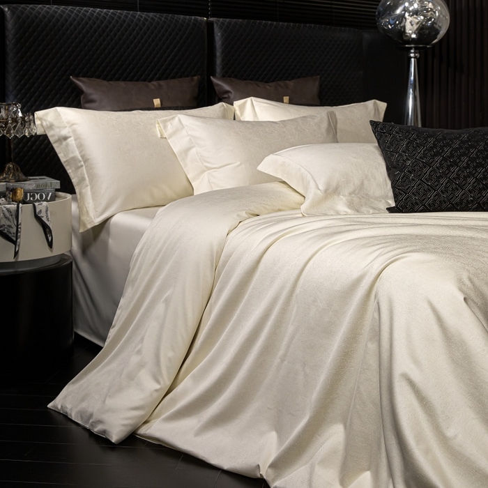 91家纺网 家纺一手货源 找家纺 舒慕家纺 2025新款亲肤舒适高端100S长绒棉纯棉银丝提花四件套 艺术之韵034