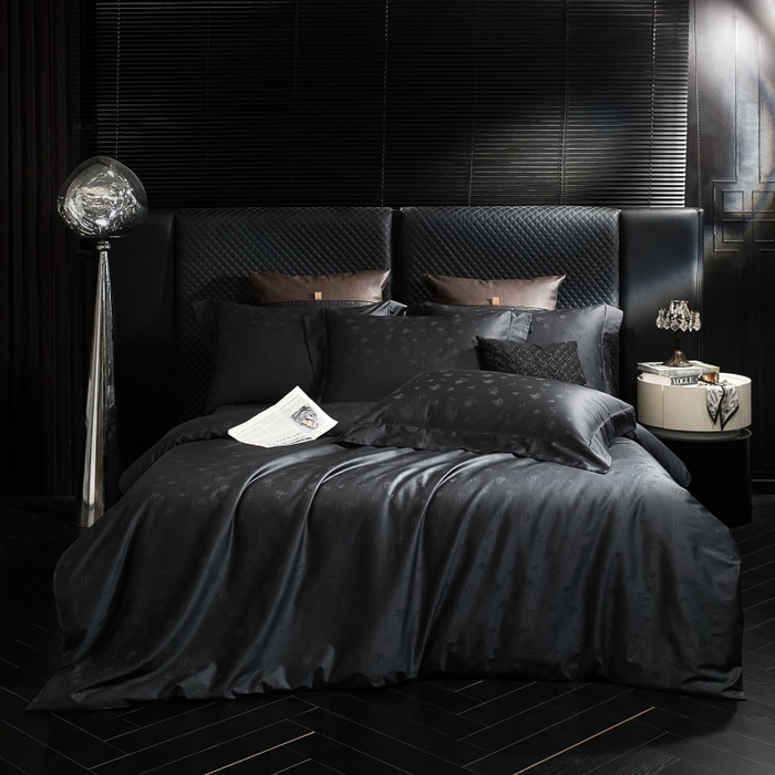 91家纺网 家纺一手货源 找家纺 舒慕家纺 2025新款亲肤舒适高端100S长绒棉纯棉银丝提花四件套 真爱111