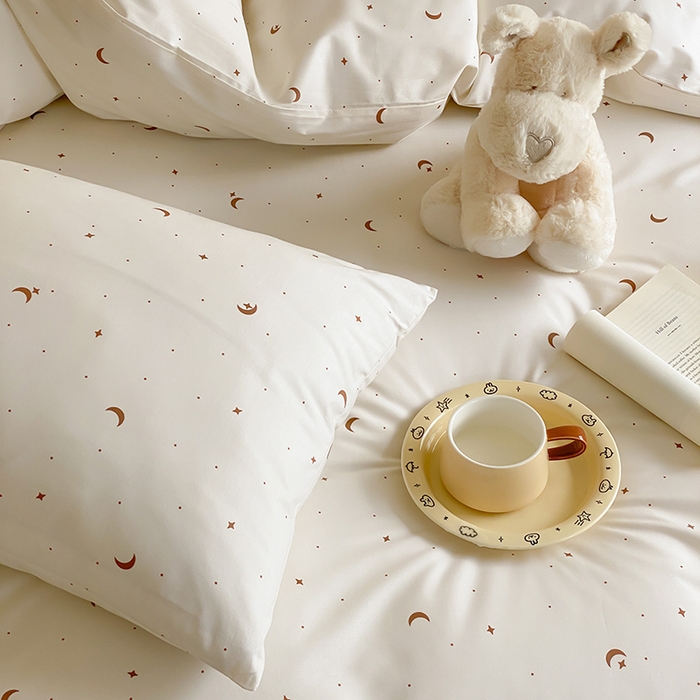 91家纺网 家纺一手货源 找家纺 Mr.pig猪先生水洗棉 2025新款小清新全棉四件套 月亮星河