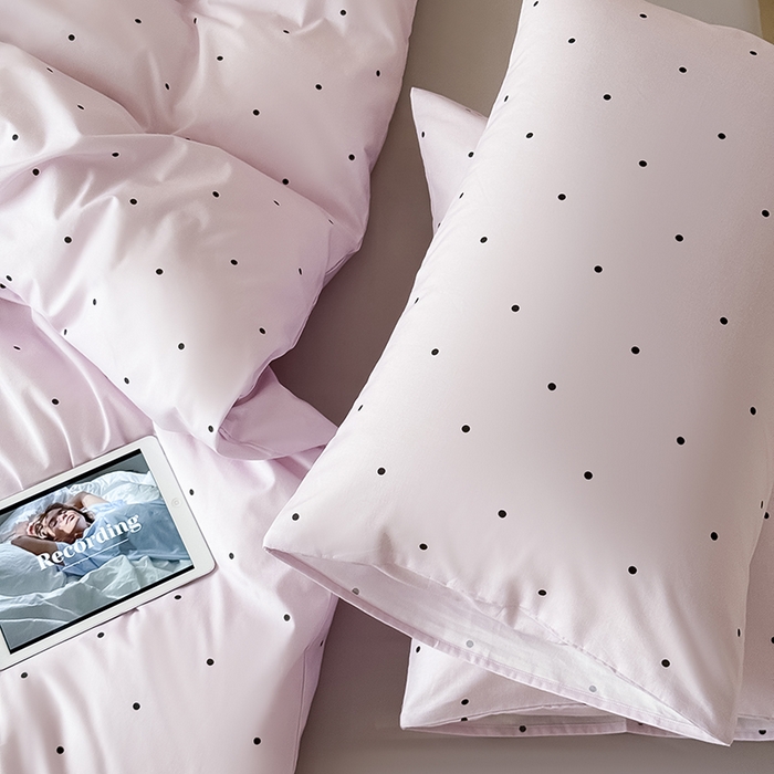 91家纺网 家纺一手货源 找家纺 Mr.pig猪先生水洗棉 2025新款小清新全棉四件套 紫色波点