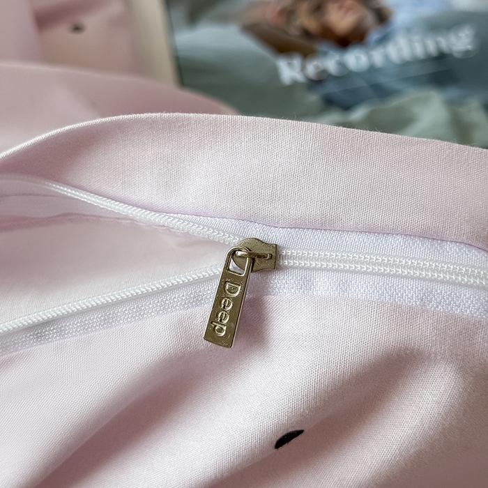 91家纺网 家纺一手货源 找家纺 Mr.pig猪先生水洗棉 2025新款小清新全棉四件套 紫色波点