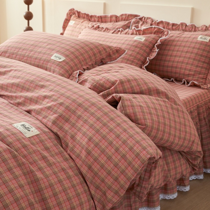 91家纺网 家纺一手货源 找家纺 （总）缦彩 2025新款纯棉水洗棉床裙床罩单件全棉防滑防尘保护套床单三件套