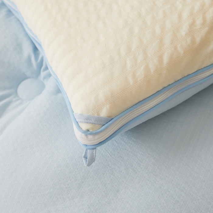 91家纺网 家纺一手货源 找家纺 维洋家纺 2025新款泡泡纱大豆被被子被芯 米黄+湖水蓝