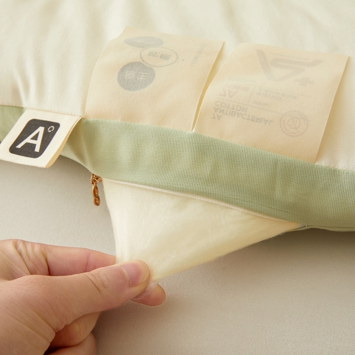 91家纺网 家纺一手货源 找家纺 维洋家纺 2025新款双层纱云感刺绣大豆被被子被芯 奶油绿花朵