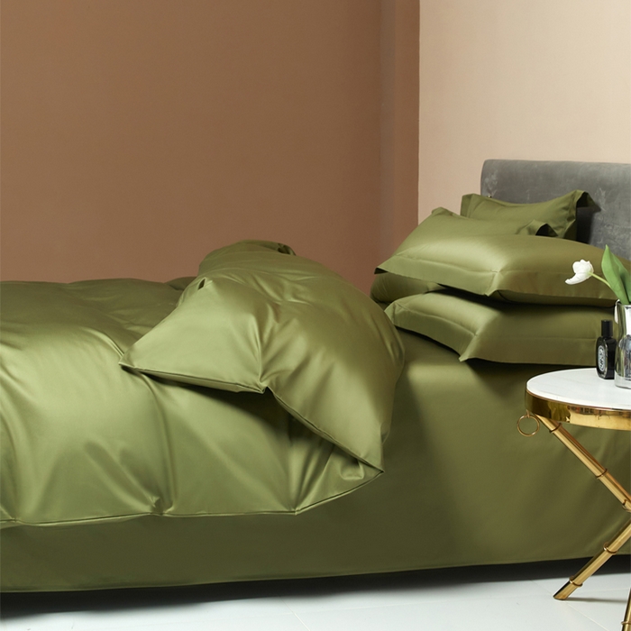 91家纺网 家纺一手货源 找家纺 （总）柔觉家纺 2025新款100支长绒棉A类纯色双拼素色全棉四件套