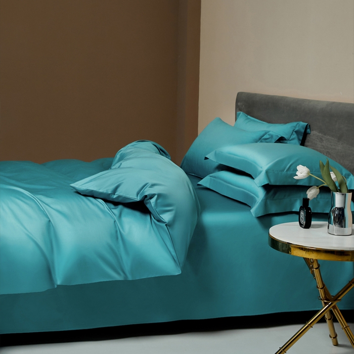 91家纺网 家纺一手货源 找家纺 （总）柔觉家纺 2025新款100支长绒棉A类纯色双拼素色全棉四件套