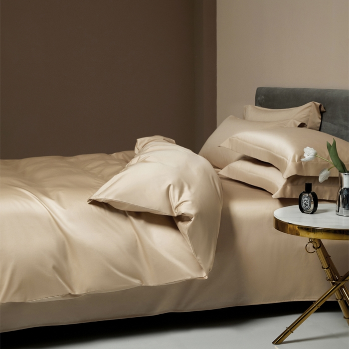 91家纺网 家纺一手货源 找家纺 （总）柔觉家纺 2025新款100支长绒棉A类纯色双拼素色全棉四件套