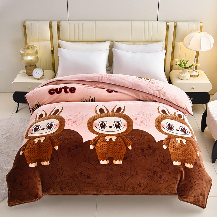 绒品荟家纺 2025新款加厚牛奶绒单被套金貂绒法莱绒冬季法兰绒高克重被罩 经典拉布布