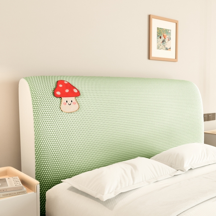 91家纺网 家纺一手货源 找家纺 沐沐家纺 2026新款亲肤舒适冰豆豆床头罩 草青