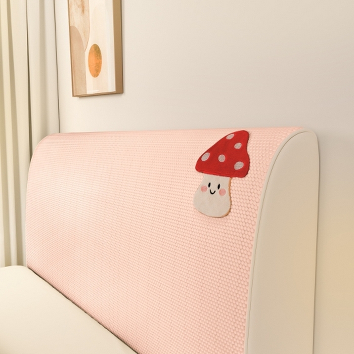 91家纺网 家纺一手货源 找家纺 沐沐家纺 2026新款亲肤舒适冰豆豆床头罩 少女粉