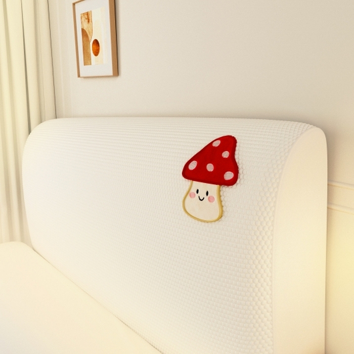 沐沐家纺 2026新款亲肤舒适冰豆豆床头罩 银白