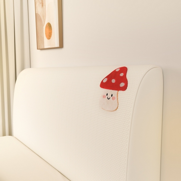 91家纺网 家纺一手货源 找家纺 沐沐家纺 2026新款亲肤舒适冰豆豆床头罩 银白