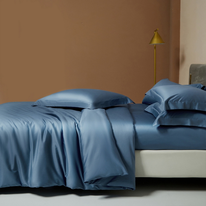 91家纺网 家纺一手货源 找家纺 柔觉家纺 2025新款100支长绒棉A类纯色双拼素色全棉四件套 宾利兰