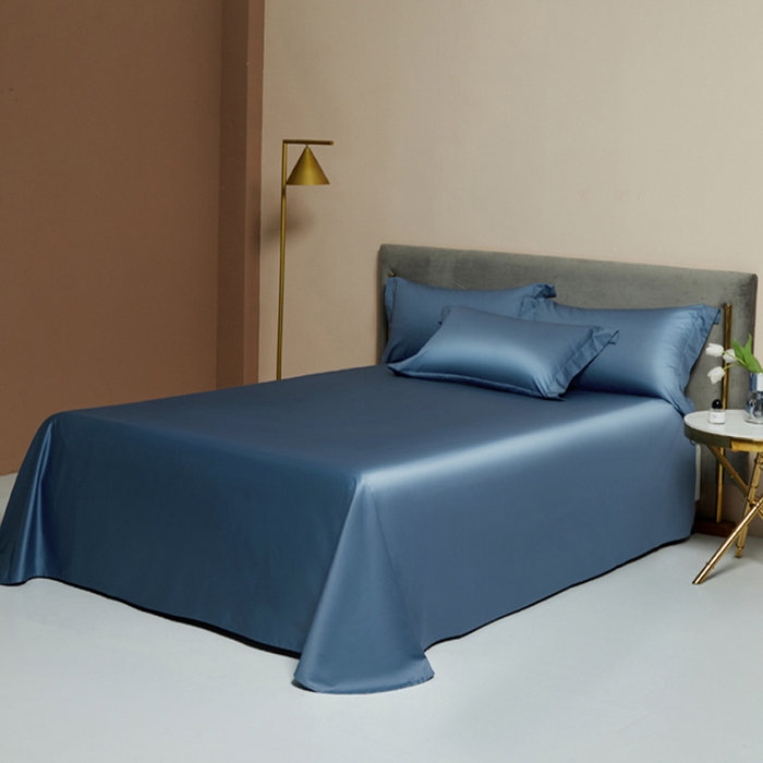 91家纺网 家纺一手货源 找家纺 柔觉家纺 2025新款100支长绒棉A类纯色双拼素色全棉四件套 宾利兰