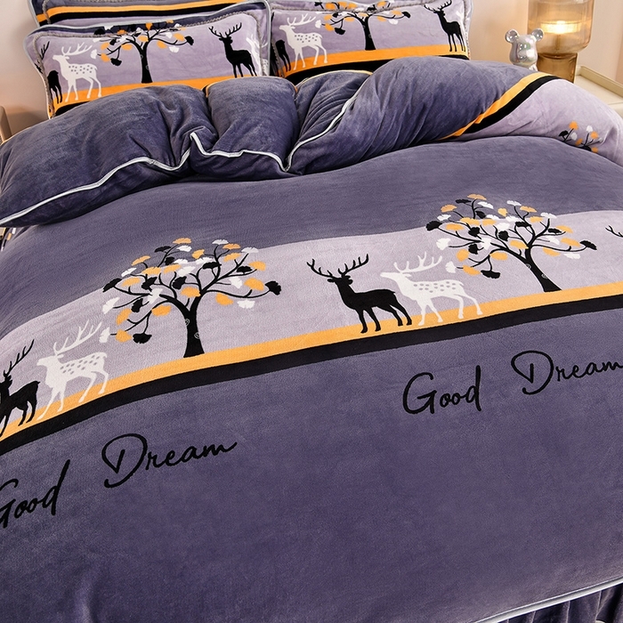 91家纺网 家纺一手货源 找家纺 （总）2025直播爆款印花牛奶绒四件套8斤法莱绒印花四件套