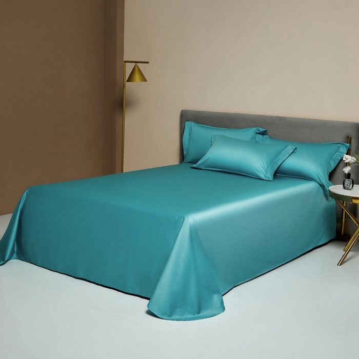 91家纺网 家纺一手货源 找家纺 柔觉家纺 2025新款100支长绒棉A类纯色双拼素色全棉四件套 迈阿密兰