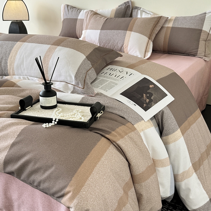 91家纺网 家纺一手货源 找家纺 遇安家纺 2025新款加厚全棉生态磨毛印花四件套 格洛尔