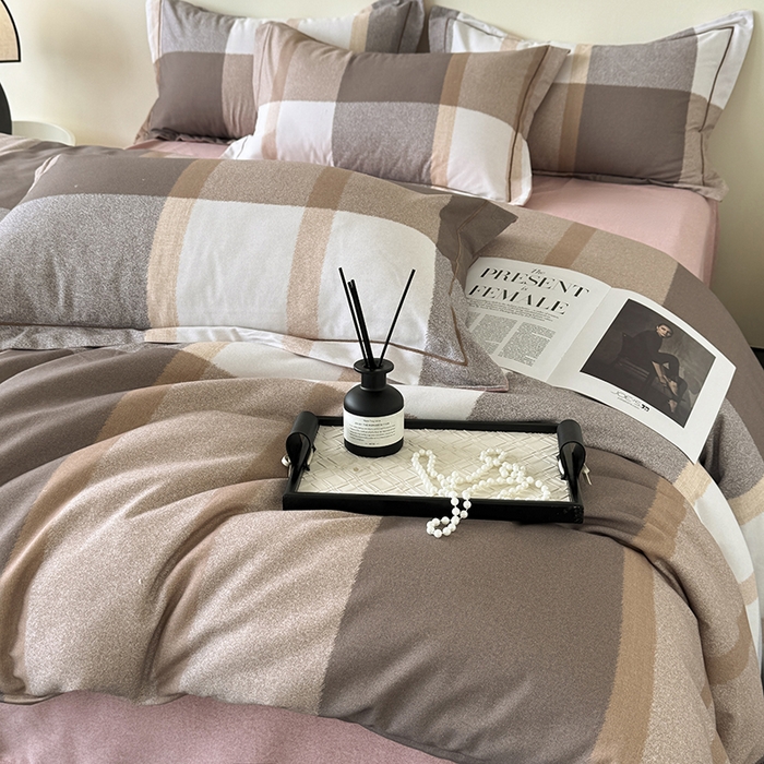 91家纺网 家纺一手货源 找家纺 遇安家纺 2025新款加厚全棉生态磨毛印花四件套 格洛尔