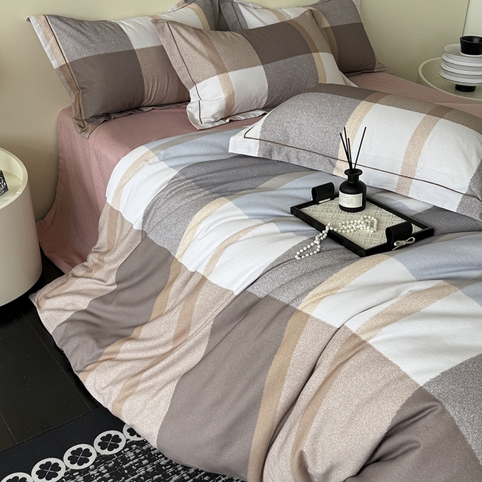 91家纺网 家纺一手货源 找家纺 遇安家纺 2025新款加厚全棉生态磨毛印花四件套 格洛尔