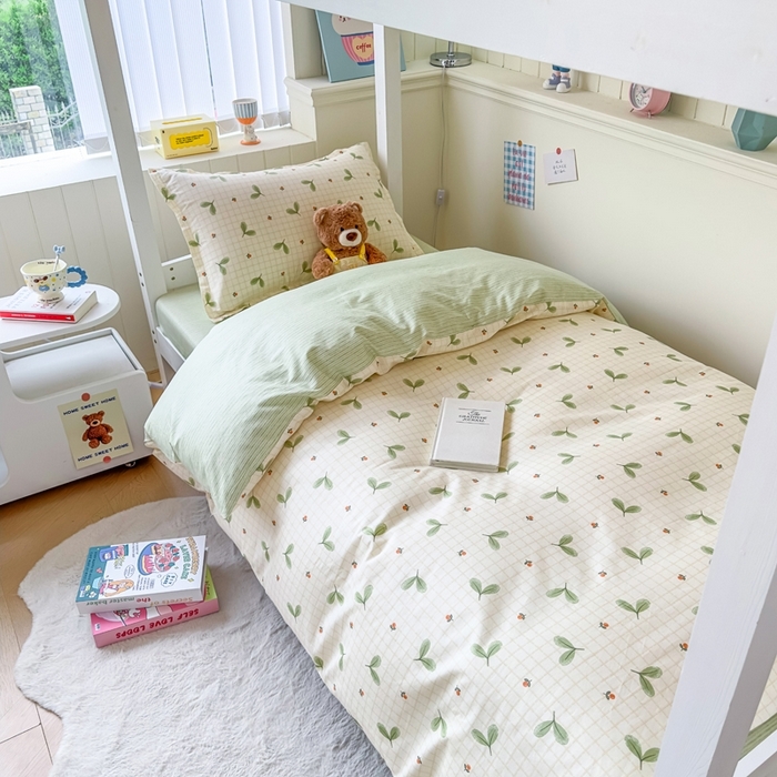 91家纺网 家纺一手货源 找家纺 （总）鑫宇 2025新款全棉纯棉13372宽幅学生上下铺三件套