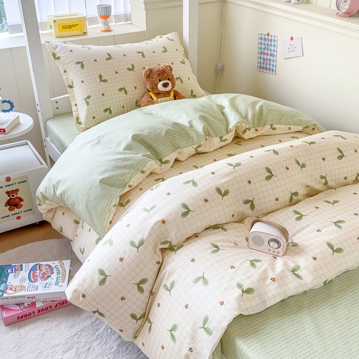 91家纺网 家纺一手货源 找家纺 （总）鑫宇 2025新款全棉纯棉13372宽幅学生上下铺三件套