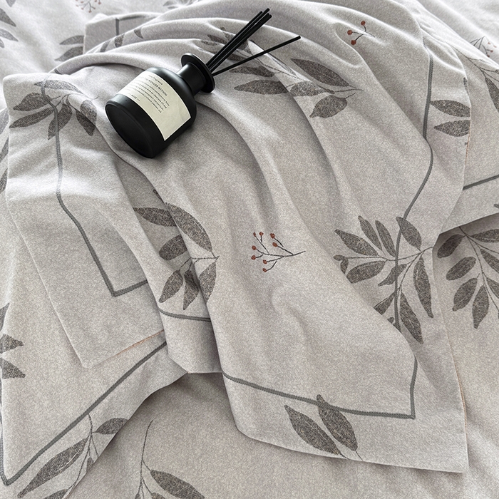 91家纺网 家纺一手货源 找家纺 遇安家纺 2025新款加厚全棉生态磨毛印花四件套 叶韵