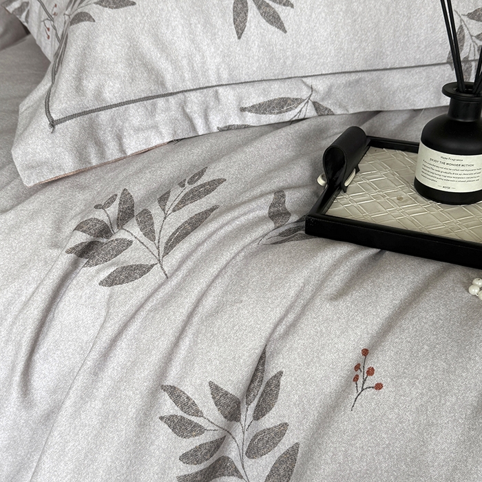 91家纺网 家纺一手货源 找家纺 遇安家纺 2025新款加厚全棉生态磨毛印花四件套 叶韵