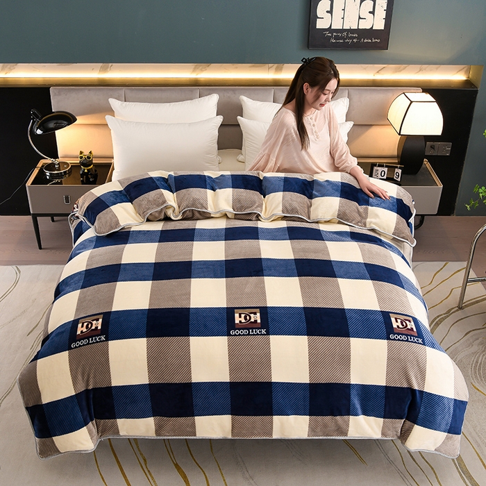 91家纺网 家纺一手货源 找家纺 （总）梦宴2025新款冬季牛奶绒加厚保暖床裙款法兰绒珊瑚绒四件套床上用品--牛奶绒单被套