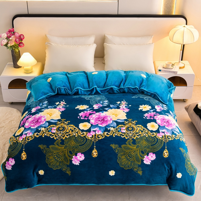 91家纺网 家纺一手货源 找家纺 总 梦宴 2024新款冬季牛奶绒加厚保暖床裙款法兰绒珊瑚绒四件套床上用品