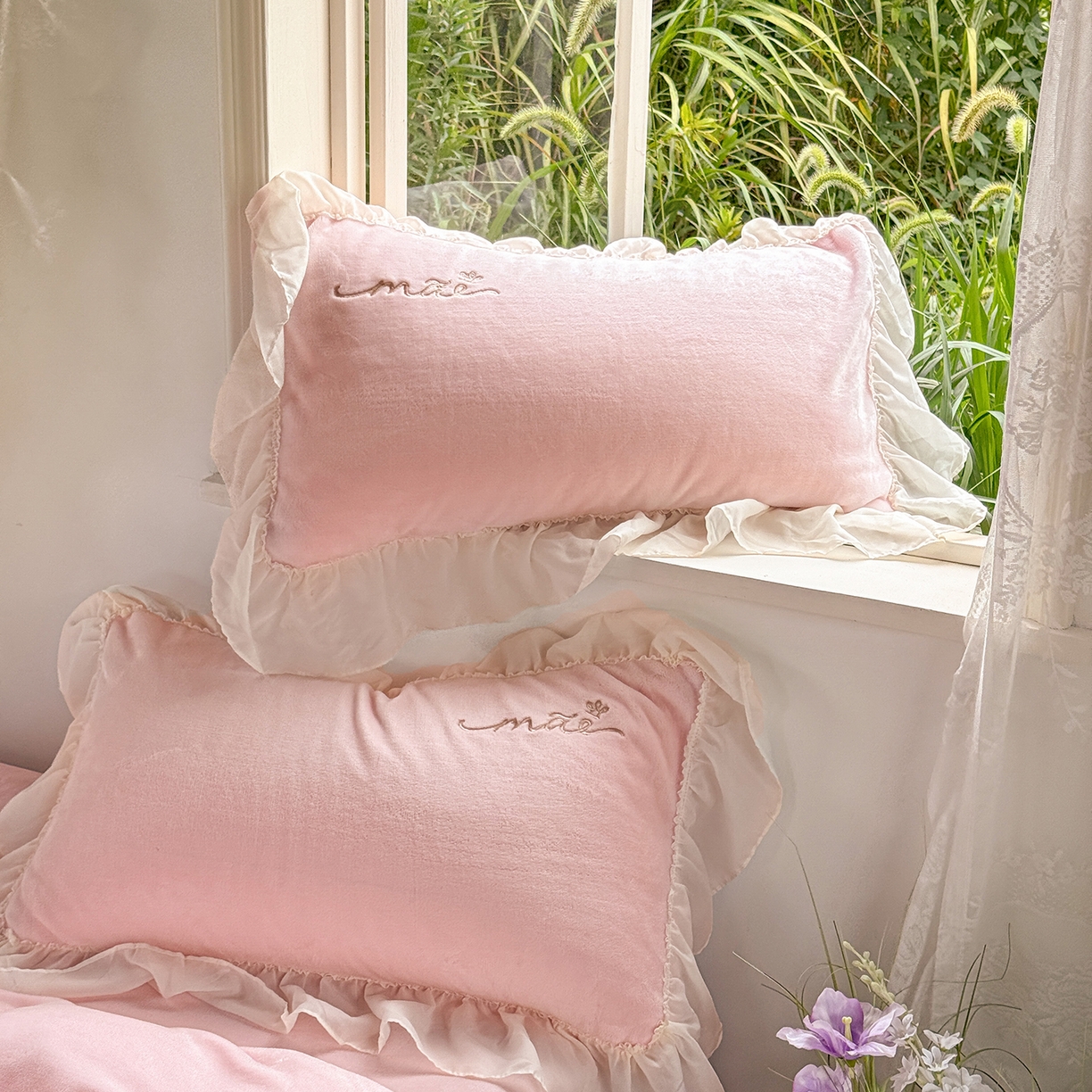 91家纺网 家纺一手货源 找家纺 （总）慕克斯家纺 2025新款牛奶绒韩版贴布绣四件套 遇见系列