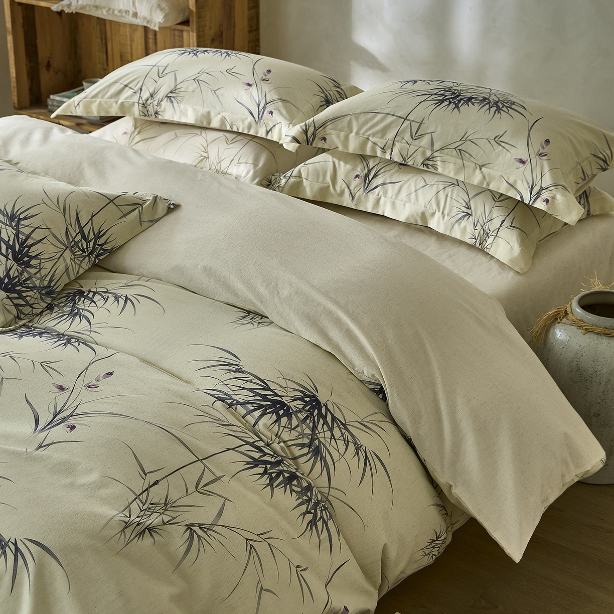 91家纺网 家纺一手货源 找家纺 （总）安莱生活 2025新款全棉纯棉印花棉麻四件套