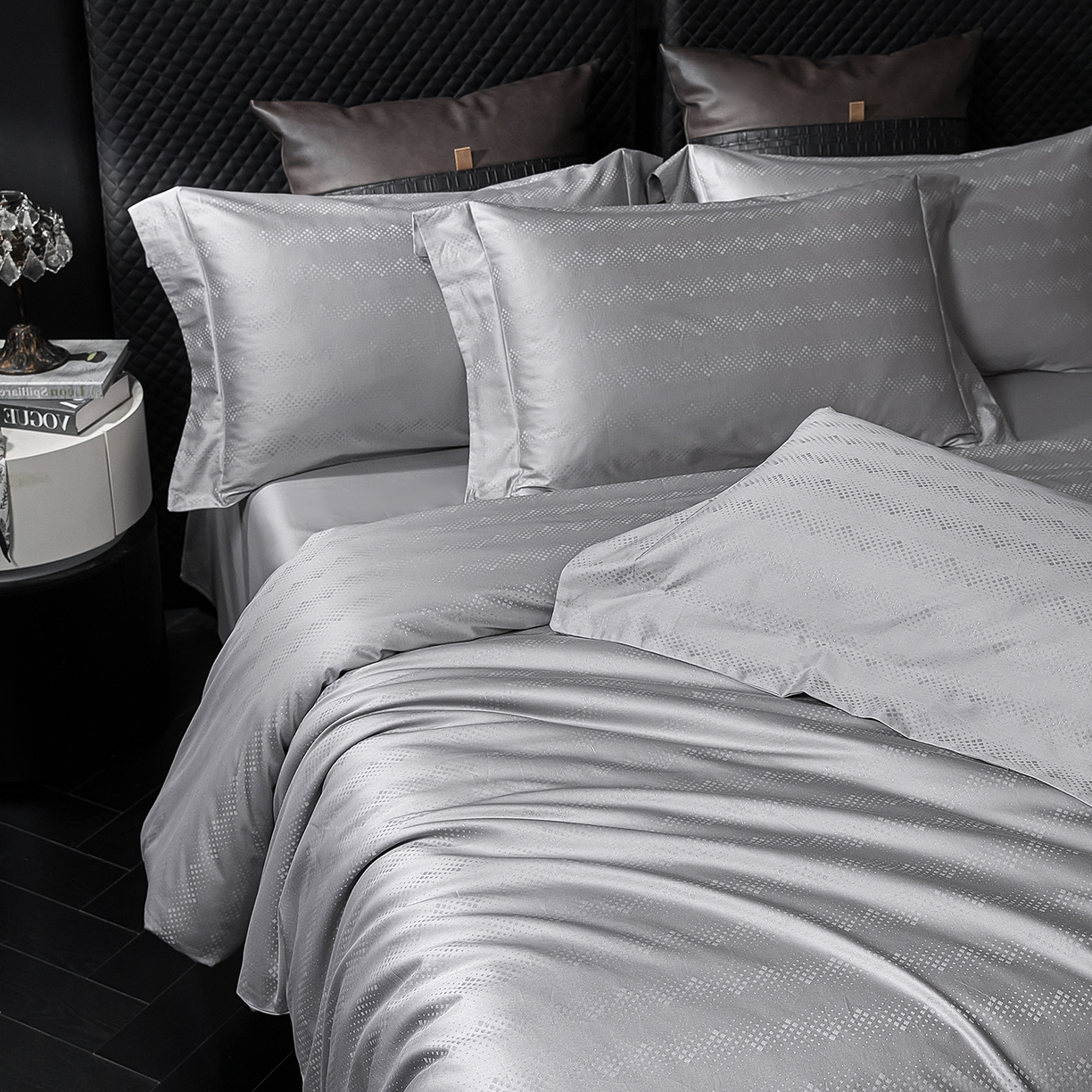 91家纺网 家纺一手货源 找家纺 （总）安莱生活 新款100s全棉纯棉银丝简约四件套系列