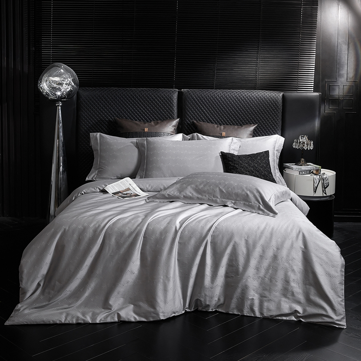 91家纺网 家纺一手货源 找家纺 （总）安莱生活 新款100s全棉纯棉银丝简约四件套系列