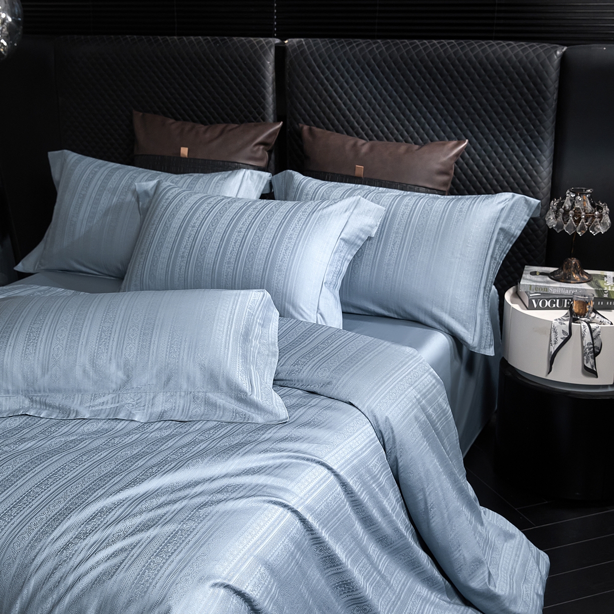 91家纺网 家纺一手货源 找家纺 （总）安莱生活 新款100s全棉纯棉银丝简约四件套系列