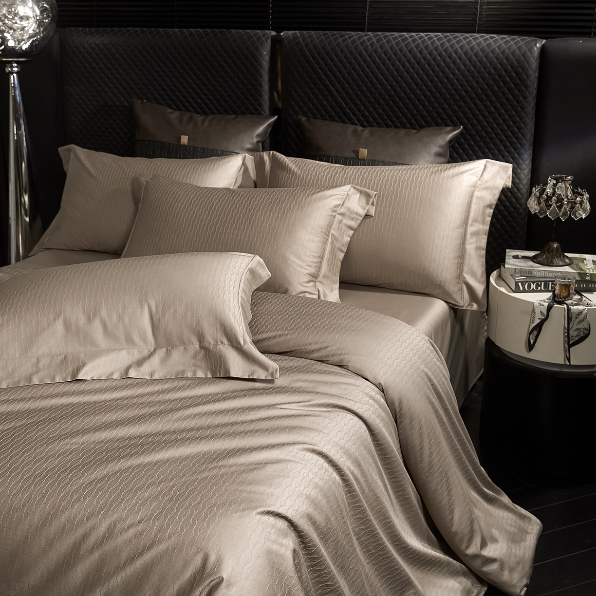 91家纺网 家纺一手货源 找家纺 （总）安莱生活 新款100s全棉纯棉银丝简约四件套系列